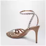 Aquazzura Tequila Sandal crystal nappa sandals in Daisy yellow