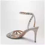 Aquazzura Tequila crystal-embellished suede sandals