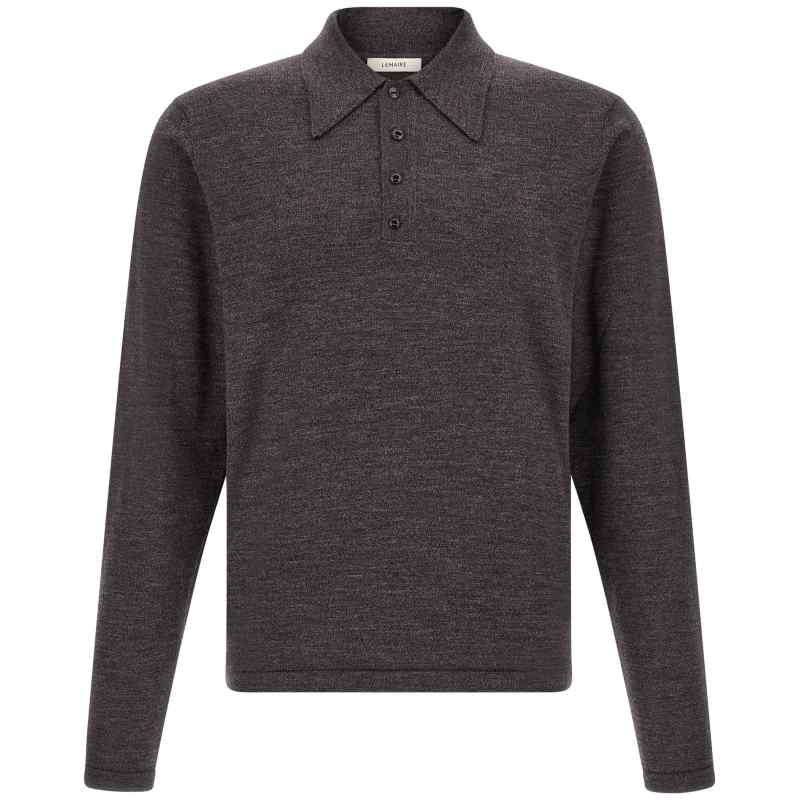 TS0031LK1072BR528_01_M_2026-07-15T09-36-12.504Z Lemaire Mouliné Wool Polo Shirt