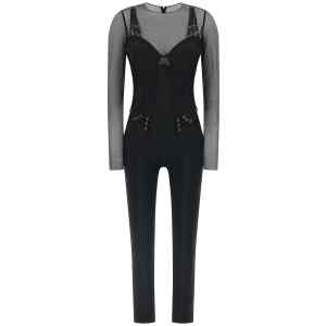 Elisabetta Franchi Jersey And Tulle Jumpsuit
