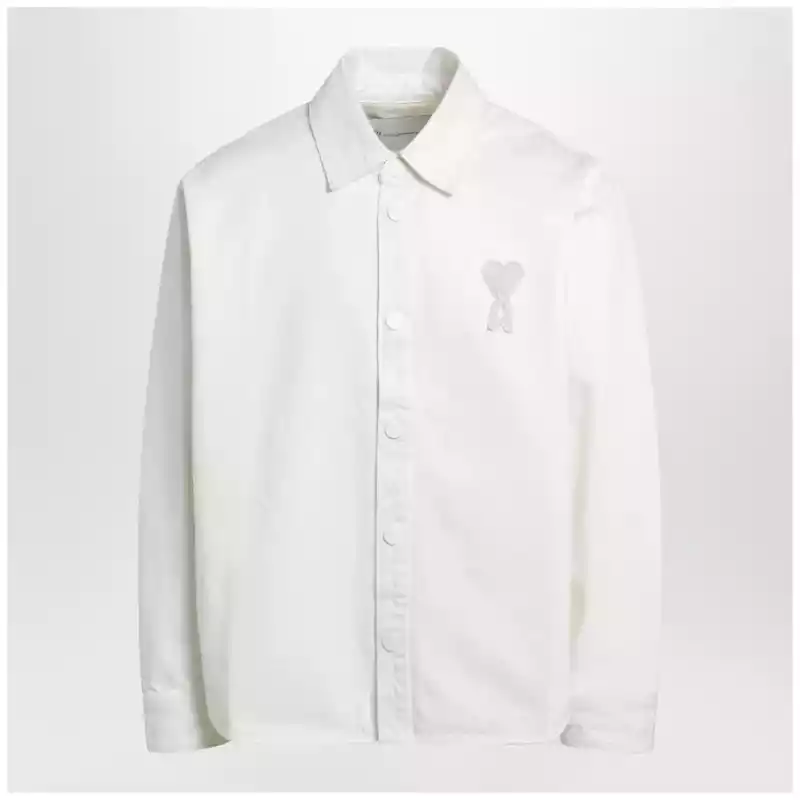Cream Ami de Coeur shirt by Ami Paris