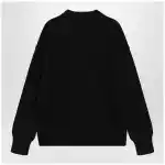 Ami Paris Ami De Coeur cardigan in black merino wool knit