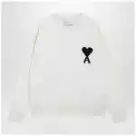 Ami Paris Ami de Coeur sweater in white virgin wool