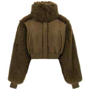 Pinko Bomber Jacket With Fur Inserts