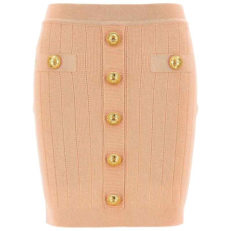190069634-ss25-balmainpre-ef1lb290kb070lb Balmain knitted mini skirt