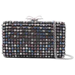 Self-Portrait Multi Crystal Chainmail Clutch