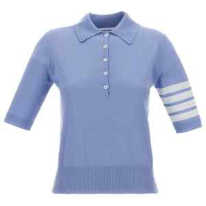 Thom Browne T-shirts and Polos LIGHT BLUE