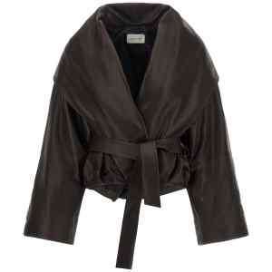 Magda Butrym Shawl Collar Leather Jacket