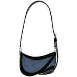 Mugler Small Denim Spiral Curve 01 Shoulder Bag