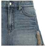 Denim X Alexander Wang Denim Skirt With Fur Hem