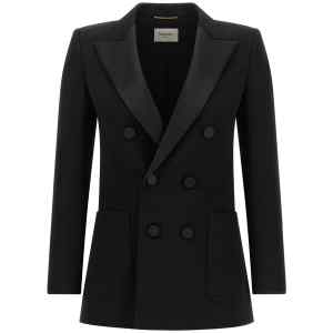 Saint Laurent Satin Lapel Blazer