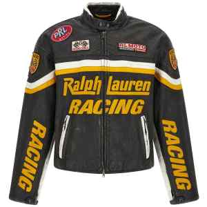 Polo Ralph Lauren Leather Biker Jacket With Patch