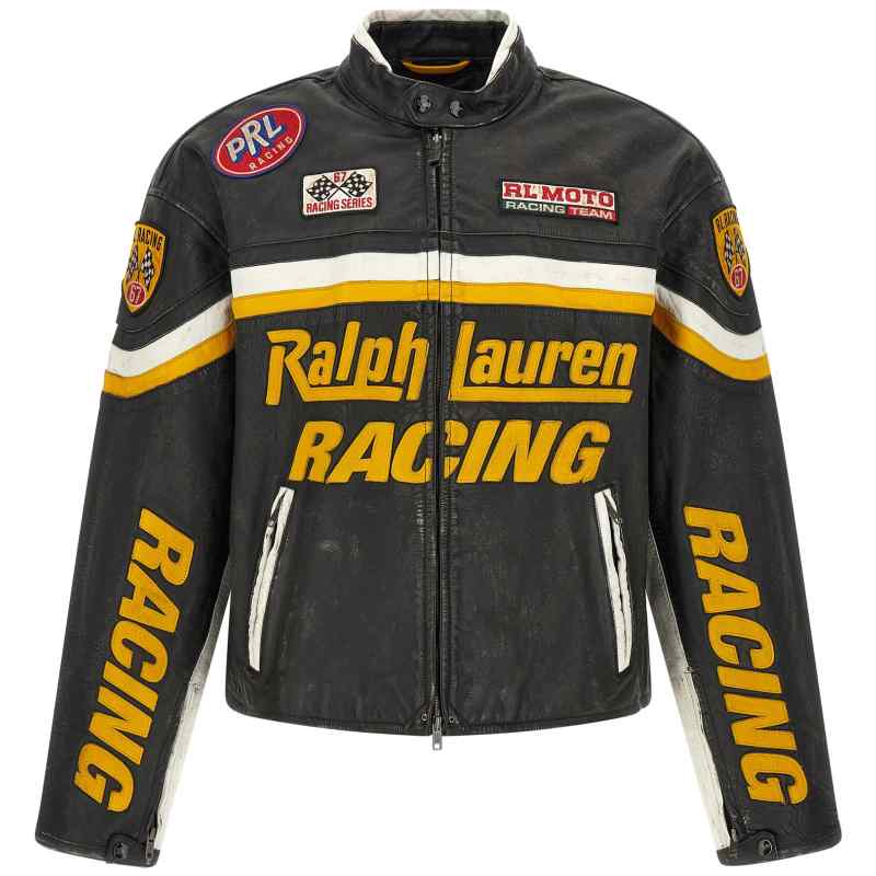 710B24664001_01_M_2026-08-25T09-43-22.822Z Polo Ralph Lauren Leather Biker Jacket With Patch