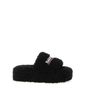 Balenciaga Furry Platform Slides