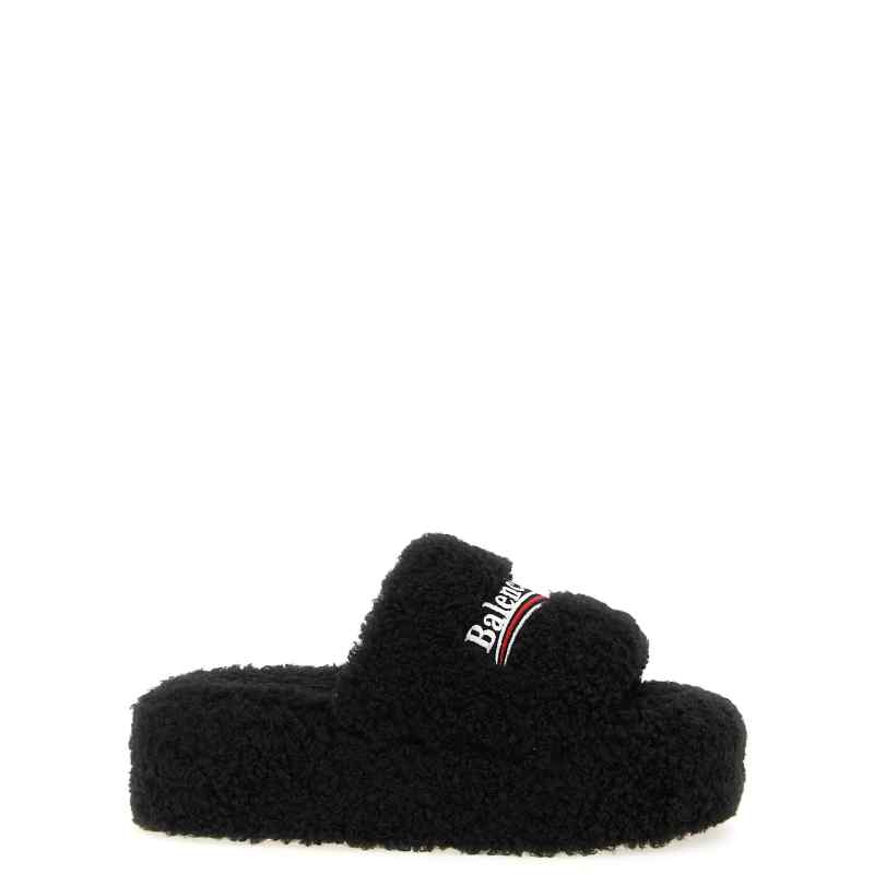 Balenciaga Furry Platform Slides
