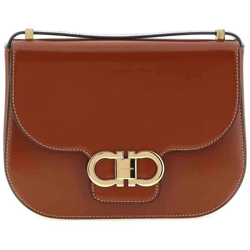 789540DARKCOGNAC_01_M_2026-08-25T07-02-18.891Z Ferragamo Double Gancini Closure Shoulder Bag
