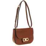 Ferragamo Double Gancini Closure Shoulder Bag