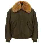 Saint Laurent Removable Shearling Neck Bomber Jacket