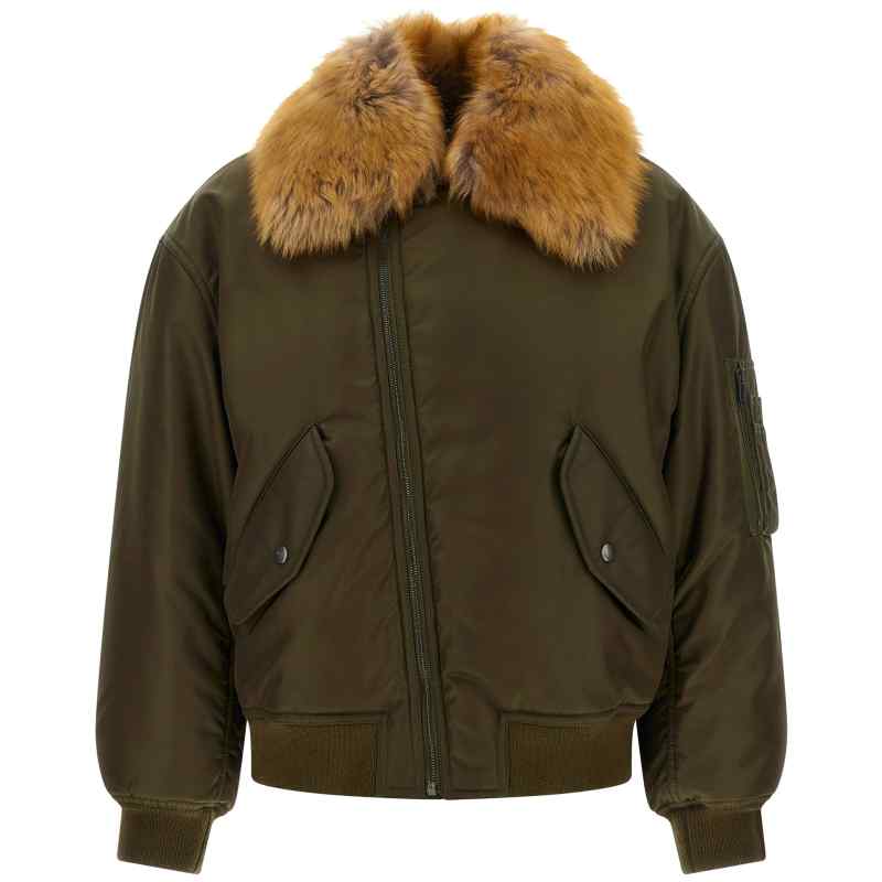 A00300YZ9HT3117_01_M_2026-08-06T08-06-54.183Z Saint Laurent Removable Shearling Neck Bomber Jacket