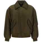 Saint Laurent Removable Shearling Neck Bomber Jacket