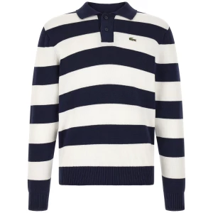 Lacoste Striped Pulover With Polo Collar