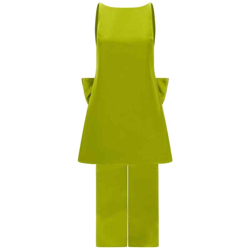 AW26008SGGREEN_01_M_2026-07-31T08-43-08.438Z Self-Portrait Maxi Bow Dress