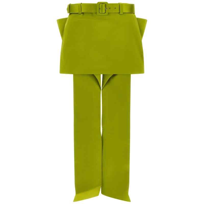 AW26008SKGGREEN_01_M_2026-07-31T08-43-09.354Z Self-Portrait Maxi Bow Skirt