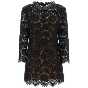 Self-Portrait Lace Dress With Jewel Collar