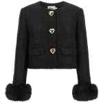 Self-Portrait Bouclé Fur Jacket