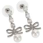 Self-Portrait Bow Crystal Charm Earrings