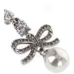 Self-Portrait Bow Crystal Charm Earrings