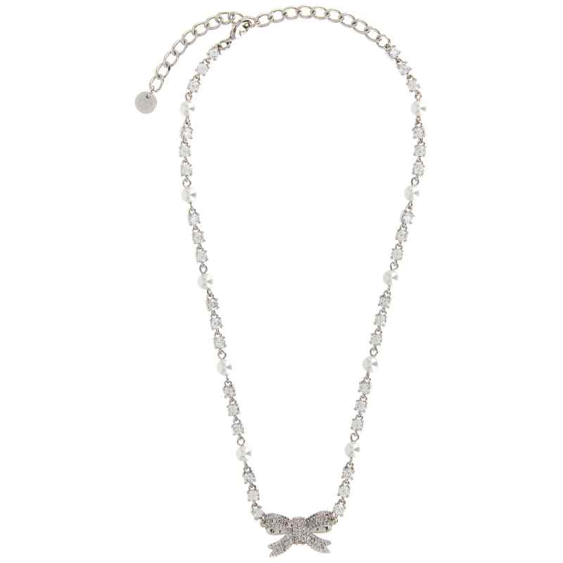 AW26604NSLSILVER_01_M_2026-08-06T08-06-57.413Z Self-Portrait Crystal Pearl Bow Necklace
