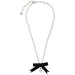 Self-Portrait Black Bow Pearl Necklace