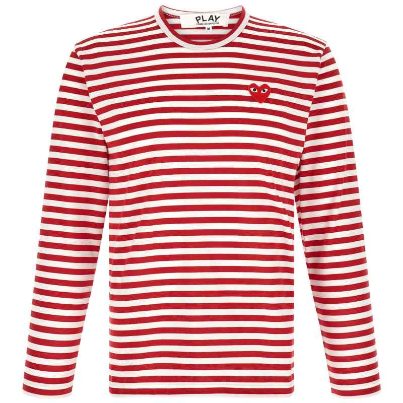 AXT1640514_01_M_2026-08-24T09-22-31.389Z Comme Des Garçons Play Striped T-shirt With Heart Patch