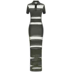 Coperni Striped Sheer Polo Dress