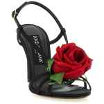 Dolce & Gabbana Satin Sandals With Flower