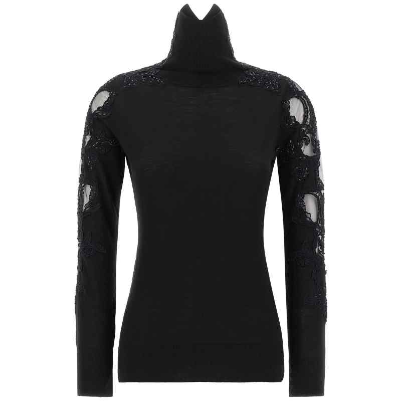 Ermanno Scervino High Neck With Lace Inserts