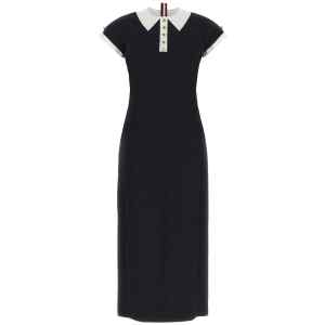 Thom Browne Polo Dress With Intarsia And Rwb Detail