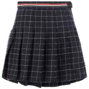 Thom Browne Rwb Pleated Tweed Skirt