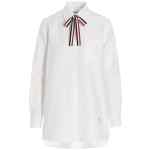 Thom Browne Logo Pussy Bow Blouse