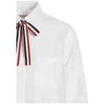 Thom Browne Logo Pussy Bow Blouse