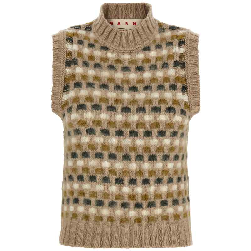 Marni Shetland Acquard Knit Vest