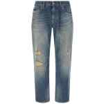 Dolce & Gabbana Destroyed Logo Plaque Jeans