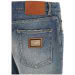 Dolce & Gabbana Destroyed Logo Plaque Jeans