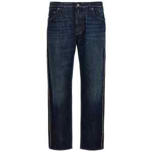 Dolce & Gabbana Fringed Stitching Jeans