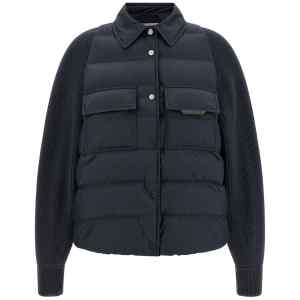 Brunello Cucinelli Shiny Flap Detail Down Jacket