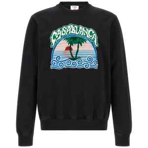 Casablanca Palm Tree Emblem Embroidered Sweatshirt