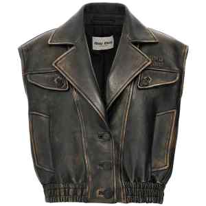 Miu Miu Logo Nappa Vest