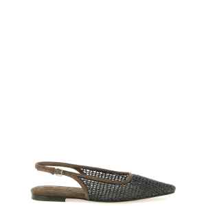 Brunello Cucinelli Precious Net Embroidery Slingback