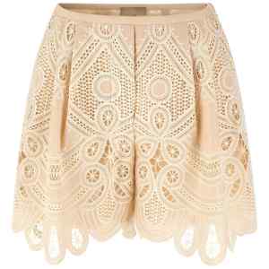 Elie Saab Macramé Embroidery Shorts